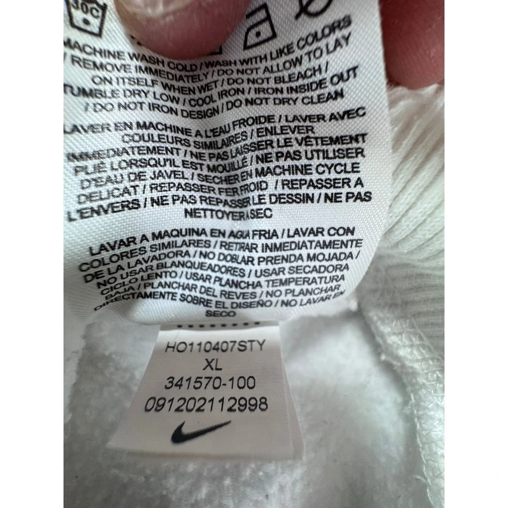 Nike Sweatshirt Mens XL White Mini Swoosh Crewneck Y2K Streetwear Pullover Boxy‎